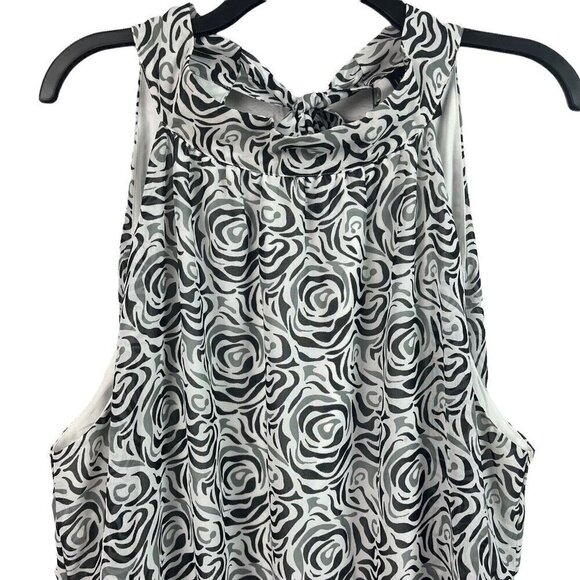 Lane Bryant Womens Lined Blouse Sleeveless Elastic Hem Black White 26/28W - Picture 2 of 8